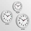 DAXSMY Wall Clock Modern Battery Operated 10 Inch Simpel Silent Non Ticking Analog Decorative for Kitchen Bathroom Bedroom Office Living Room School Classroom(White)