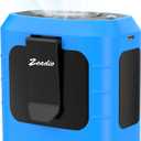 Zeadio Portable Waist Clip Fan, 4 Speeds 10000mAh Operated Hands-free Wearable Necklace Fan, with Lighting and Charging Function for Hot Flashes Home Office Travel Outdoor Sports - Blue