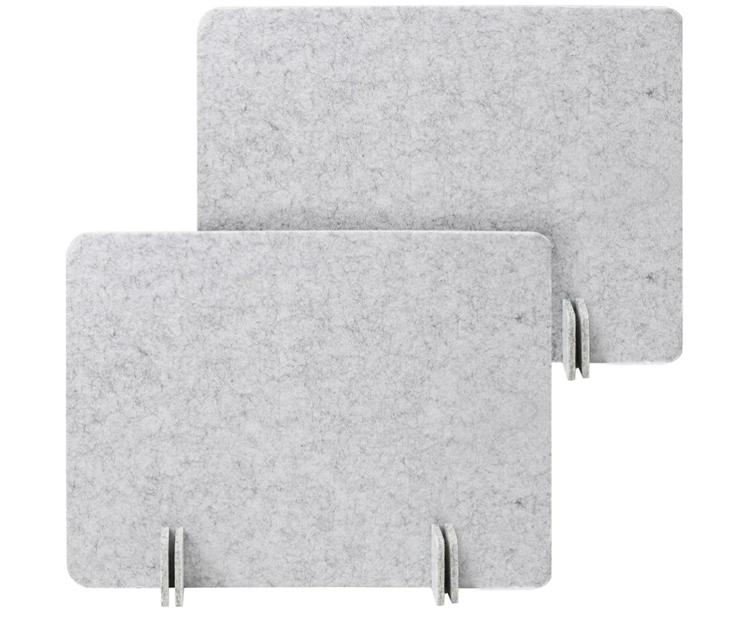 Desk Privacy Panel Set, Desk Partition Cubicle Wall Freestanding Noise-Reduction Panels Room Divider, Soundproof Partition with Support Feet for Office or Home Use (Light Grey, 40 * 60 cm)