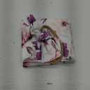 Baby Swaddle Blanket Newborn Girl Swaddle and Headband Set Purple Flowers Floral Print Wrap Shower Gift