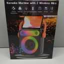VTSGN Portable Bluetooth Karaoke Machine for Adults  PA System with 2 Wireless Microphones, Disco Lights, Perfect for Outdoor Parties & Family Gatherings