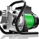 Water Transfer Pump 110V Shallow Well Pump 1.2HP 1200GPH Electric Portable Garden Pressure Booster Pumps for Sprinkler Irrigation Lawn with Adapters, Green