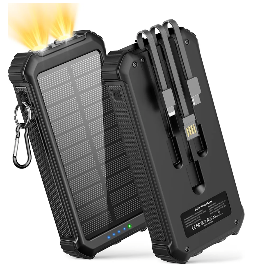 LATIMERIA 45800mAh Solar Charger Power Bank, Portable Phone Charger with USB C in/Output, 5V3.1A QC 3.0 Fast Charging for Cellphone, External Battery Pack Compatible with iPhone Samsung Google etc