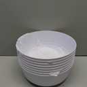 Hioasis 8 Pack Plastic Serving Bowls 128oz White Plastic Bowls Heavy Duty Disposable Serving Bowls for Party Snack & Salad & Candy & Bar Buffet