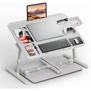 Potuopy Adjustable Laptop Lap Desk, X-Large Foldable Bed Table Tray