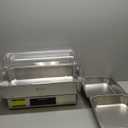 PYY Electric Chafing Dish Buffet Set, Roll Top Chafing Dish, Stainless Steel Chaffing Server Set Chafer for Catering,Buffets (2 Half-Size with Lid)