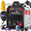 ANDELI 135A MIG Welder 110V/220V, 4-in-1 PULSE Flux Core MIG/Lift Tig/Stick Gasless MIG Welding Machine with SynergyLarge LED Display,2T/4T Full Kit (Bonus Welding Helmet & Gloves)