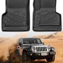 Floor Mats for Jeep Wrangler TJ: 1997-2006 Front Row Floor Liners, All-Weather Car Accessories TPE Rubber Custom Fit for Wrangler 2006 2005 2004 2003 2002 2001 2000 1999 1998 1997 2-Door LJ Black 2PCS