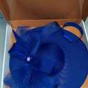 Kgromfy Women's Wide Brim Fascinator Hat Tea Party Headband Large Vintage Church Hat Lady Headwear for Derby Wedding Cocktail
