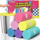 150 Count 4 Gallon Small Trash Bags - Colored Bathroom Garbage Bags Unscented Leak-proof, 15 Liter Plastic Wastebasket Can Liners for Office Bedroom Toilet and Car