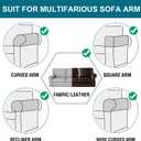 Turquoize Stretch Armrest Covers for Chairs and Sofas Couch Arm Covers for Sofa Spandex Jacquard Armrest Cover Anti-Slip Furniture Protector Armchair Slipcovers for Recliner Set of 2, Caramel