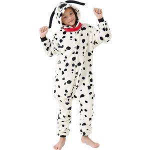 Unisex Children Animal Onesie Pajamas,Kids Flannel Halloween Cosplay Costume/Homewear/Sleepwear (13-14 Years, Dalmatian)