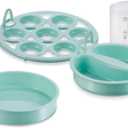 Hamilton Beach 3-in-1 Electric Egg Cooker for Hard Boiled Eggs, Poacher Eggs, Omelet Maker & Vegetable Steamer, Holds 7, Mint (25504)