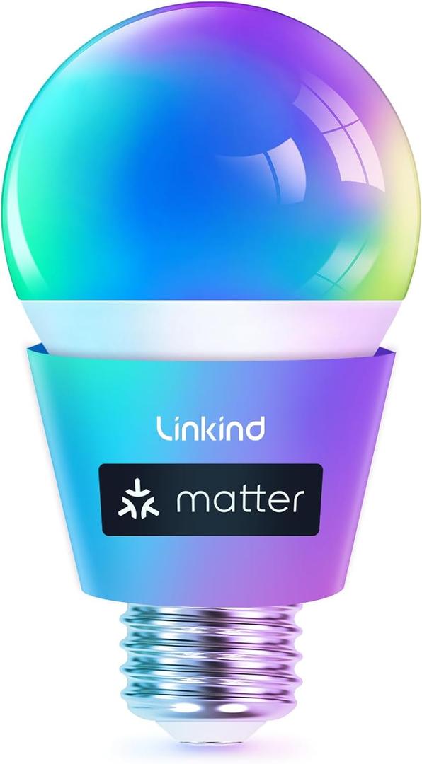 Linkind Matter Smart Light Bulb, Smart Bulbs Work with Alexa/Apple Home/Google Home, Color Changing Light Bulbs Music Sync, Preset Scenes, Mood Lights, 2.4Ghz WiFi Only, A19 E26 60W 1 Pack Linkind Matter Smart Light Bulb, Smart Bulbs Work with Alexa/Apple Home/Google Home, Color Changing Light Bulbs Music Sync, Preset Scenes, Mood Lights, 2.4Ghz WiFi Only, A19 E26 60W 1 Pack