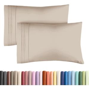 King Pillow Cases Set of 2 - Ultra Soft Hotel Quality Pillowcase Covers - Comfy, Cozy & Wrinkle Free - Shrinkage, Stain and Fade Resistant - Machine Washable Pillow Protectors - 2 Piece Set - Wheat