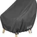 ULTCOVER Waterproof Patio Chair Cover Outdoor Lounge Deep Seat Single Lawn Chair Cover Fits Up to 32W x 34D x 34H inches, Black