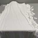 Lrady Women's Elastic Waist Slim Bodycon Side Tassels Long Maxi Pencil Skirts, Extra Large, White 