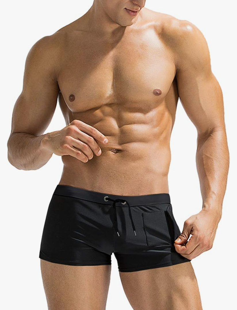 COOFANDY Mens Swim Trunks Swimwear Bathing Suit Swim Brief Square Leg Board Short S-3XL. size L