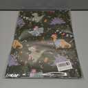 2 x RiukRaiu Dinosaur Christmas Wrapping Paper for Kids Adults - Green Xmas Gift Wrap Santa Hat T-Rex Trees Candy Canes Colorful Flags Stars Snowflakes for Holiday Party - 4 Jumbo Sheets, 40 x 28 Inches Each