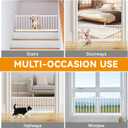 SHYUJAJIE Dog Gate for Small Dogs,Adjustable 18-48" Extra Wide Short Dog Gate for doorways,Low Pet Gate to Step Over for Stairs(White, 10" Height)
