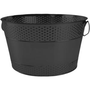 Rustic Ice Bucket Metal Drink Storage with Handle Wine Bucket Beverage Tub for Restaurant Cocktails Hotel Drinks Wine Cooling, Black