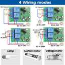 DieseRC DC 12V 24V 30V Secure Remote Control Switch Universal Wireless 433Mhz Rf 10A Relay Receiver Board with 2 Transmitter Key Fobs for Motor Light Gate Door DIY Wireless Controller