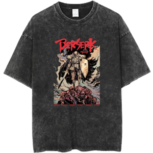 Y2K Tops Summer Casual Tee Streetwear Berserk Top Tshirt (Medium)