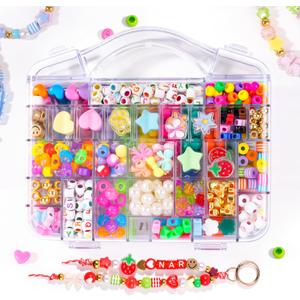 DIY Bag Charm Making Kit Bead Keychain Making Kit Letter Beads for Christmas Party, Family Activity Art Craft Bag Charm for Jewelry Making Supplies Personalized Alphabet A-Z Beads DIY Crafts