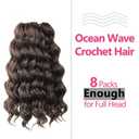 Niseyo NU Ocean Wave Crochet Hair 6 Inch 8 Packs Soft Deep Twist Crochet Braids Synthetic Wavy Braiding Hair Extensions (4# Brown)