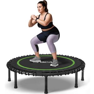 BCAN 40" Adult Fitness Trampoline with Durable Bungees, Stable & Quiet Exercise Rebounder, Great Mini Trampoline for Indoor/ Garden Workout - Black