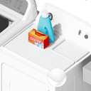 SEIRI 1pcs Dryer Top Protector Mat with Lint Trap Hole Cut Out Set, 26" x 18" Silicone Dryer Top Protector Mat Non-Slip Waterproof Laundry Dryer Cover for The Top (White)