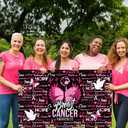 MEHOFOND Breast Cancer Awareness Black Pink Backdrop Pink Ribbon Party Banner Love Hope Faith Strength Home Office Party October Breast Cancer Month Decorations 5.9x3.6ft