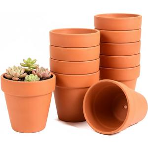 Terracotta Clay Pots with Drainage Holes, 4 Inch, Pack of 24, for Succulents, Plants, and DIY Crafts