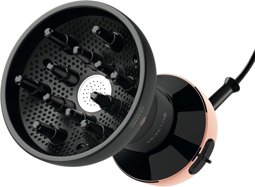 Bellissima Diffon Ceramic Diffuser Hair Dryer for Curly Hair  2in1 Blow Dryer with Diffuser  Reduces Frizz, Defines Curls, Volumizes  Lightweight, Compact, Easy Hold Handle