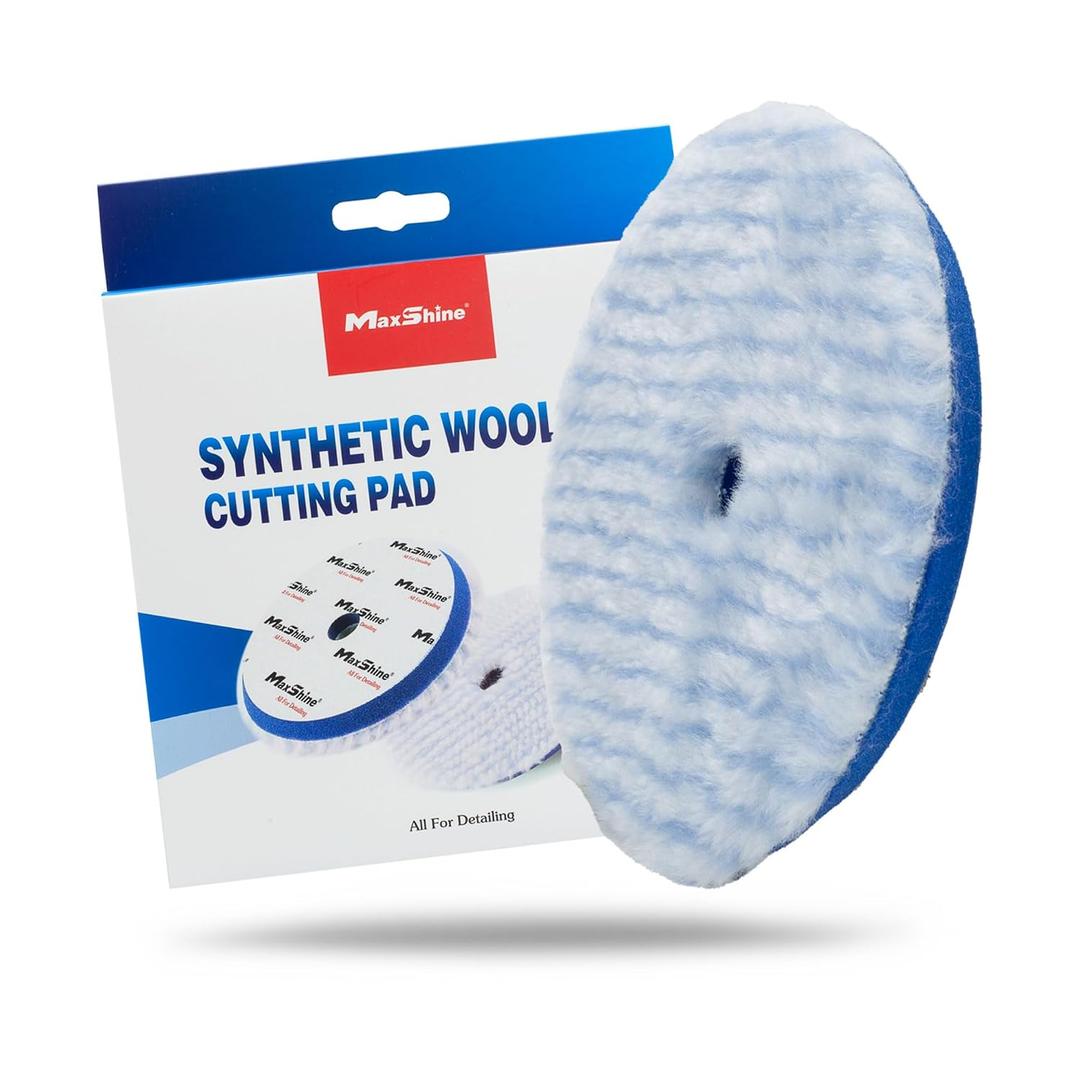 Maxshine 5 Universal Synthetic Wool Cutting Pad | Durable Hook & Loop Pad for Heavy-Duty Use | Professional Buffing Pad Compatible with DA & Rotary Polishers | Paint Correction & Defect Removal