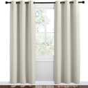 NICETOWN Kitchen 78 inches Long Curtains for Decoration, Natural, 2 Panels, 42 inches Wide, Thermal Insulated Grommet Room Darkening Draperies/Panels for Laundry
