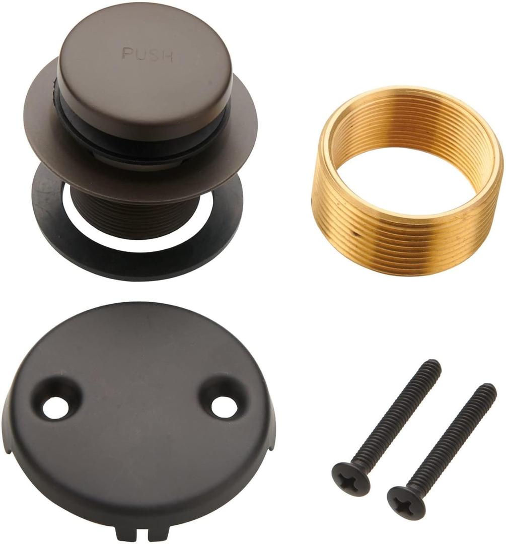 Bronze Tip Toe Bathtub Tub Drain Conversion Kit Assembly, Wellup Tub Drain Trim Kit with Two Hole Overflow Faceplate, Oil Rubbed Bronze (Orb)