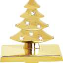 Amooca Christmas Stocking Holders Non-Slip Metal Hooks LED Lights Tree Decor Fireplace Mantle Stocking Hanger for Party Decorations (Gold)