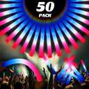 50Packs 3 Colors Foam Glow Sticks Red White Blue, Patriotic Events Parades, Party Decorations, Light up Glow in Dark Bulk Supplies For Party,Wedding,4th of July,Campaign Night