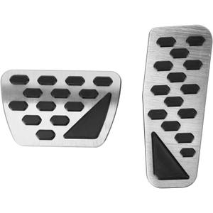 2PCS Silver Non-Slip Performance Foot Pedals Pads Auto Aluminum Pedal Covers for Jeep Wrangler JL/JLU 2018-2025,2020 2021 2022 2023 2024 2025 Gladiator JT