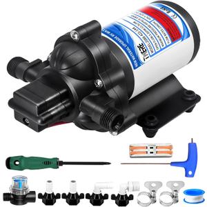 2025 Upgrade 2088-422-144 RV Fresh Water Pump,12 V 45 PSI 3.3 GPM Diaphragm Pump with Pressure Switch and Detachable Filters,1/2MNPT Connection for RV Marine Yacht