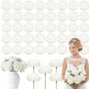 Suncalla 50 Pcs Artificial Peony Rose Flowers Heads 4.7 Inches Silk Fake Peony Head Flowers for Wedding Bridal Bouquet Home Floral DIY Centerpieces Tables Party Decorations (White)