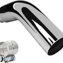 Universal 5" to 6" Exhaust Elbow Pipe with Steel Clamp - Silver Chrome or Black Painted for Car, Truck & Diesel