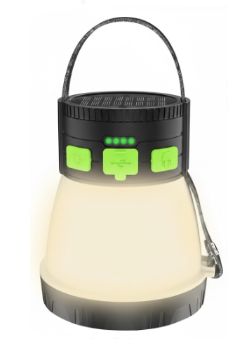 LED Camping Lantern, 1500 Lumens Camping Lantern Rechargeable with Solar Panel Charging, Waterproof, 8 Light Modes, 7500mAh Power Bank, Camping Flashlight for Hurricane Emergency, Hiking, Outdoor (Orange & Black)