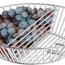 onlyfire Charcoal Ash Basket Stainless Steel Charcoal Holder with Handles, Fits Kamado Joe Big Joe Grill