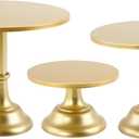 Set of 3 Gold Cake Stands Round Metal Dessert Display Cupcake Stand Serving Platter for Weedings Birthday Baby Showers Anniversary Parties