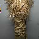AMMSUN 7.5ft Hula Thatched Tiki Patio Beach Umbrella Hawaiian Style 10 Ribs UPF 50+ with Tilt Carry Bag for Outdoor Tiki Bar, Tropical Palapa, Patio Garden Beach Pool Backyard Natural Color