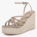 Women's Espadrille Wedge Sandal Casual Summer Square Toe Strappy Platform Sandal for Women,8