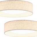 Modern Linen LED 13 Inch Ceiling Light Fixture with 24W 5CCT, Flush Mount Low Profile Room Lamp, Dimmable Minimalist Lighting for Bedroom, Kitchen, Hallway, Closet, Entryway