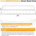 2 Pcs WPW10550642 Oven Rack, 25 x 15 Inch 304 Stainless Steel, Compatible with Whirlpool Oven Rack WFG320M0MS, WFG505M0BS3, Amana Series AGR3130BAW, AGR4230BAB2 Replacement Parts